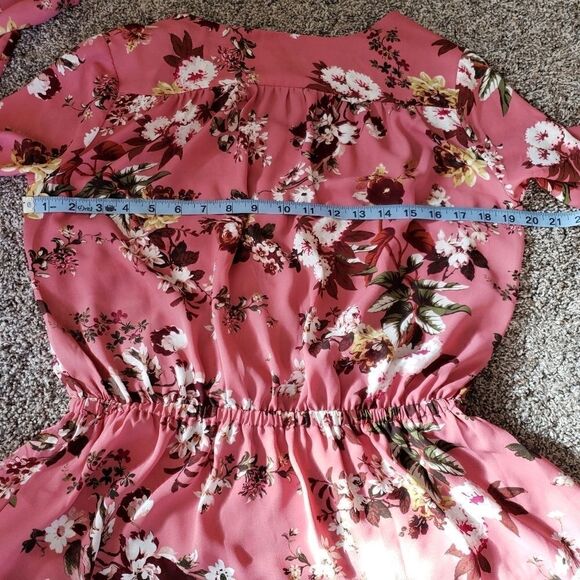 A.N.A Floral Peplum Blouse | Pink Long Sleeve | Size Small - Picture 12 of 15